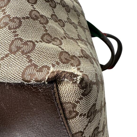 Gucci GG Canvas Web Sherry Line Tote Bag - Picture 13 of 14
